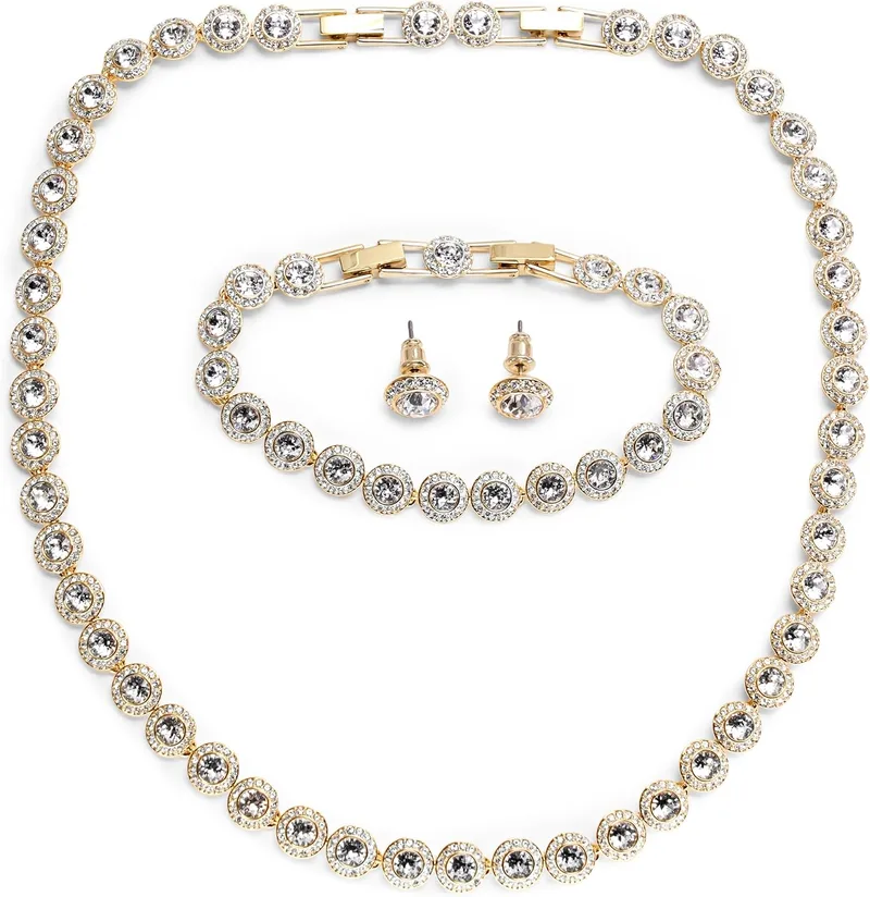 Swarovski ▫️ Conjunto «Una Angelic» formato redondo, branco