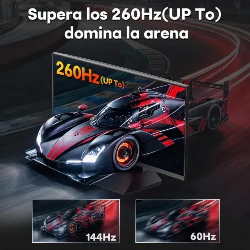 HKC ▫️ Monitor de jogos de 24 polegadas, 260 Hz, painel Fast IPS, HDR400, 1 ms MPRT, Adaptive Sync, inclinação ajustável, (1920x1080, 2 portas HDMI 2.0, 1 porta DP 1.4, saída de áudio), preto 3