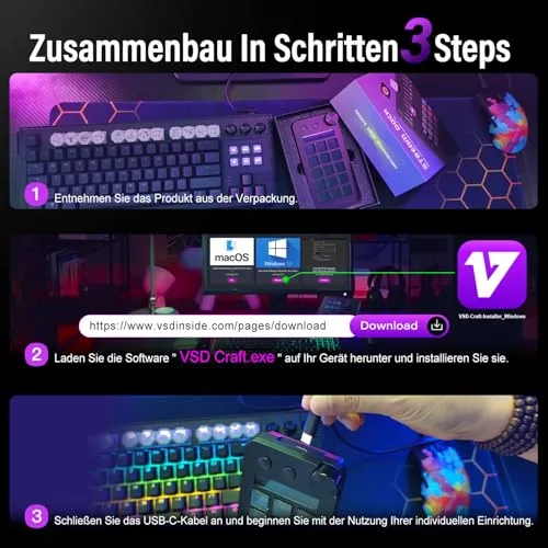 TreasLin ▫️ N1 Teclado Macro 3 em 1: 15 teclas LCD, teclado numérico e calculadora – Controlador de streaming programável e controlador de estúdio para streaming, trabalho e jogos (Mac 14.0+/Win10+) – Branco 5