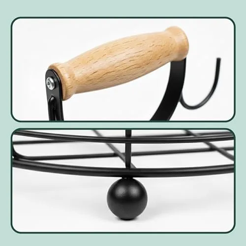 Relaxdays ▫️ Etagère de frutas de 2 andares, fruteira para cozinha, cesto metálico moderno para frutas e legumes, metal, preto 7