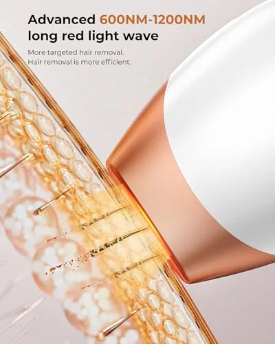 Deplite ▫️ 21J Depilador a laser com 3 funções, depilador IPL (luz pulsada) com 9 níveis de energia, luz vermelha de 600-1200 nm, máquina de depilação a laser doméstica para mulheres e homens, rosto, zona do biquíni, axilas, rosto e corpo 5
