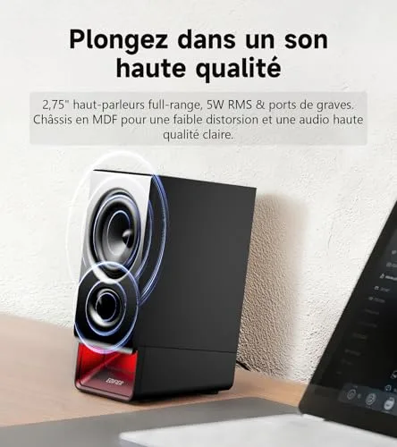 Edifier ▫️ R20BT Altifalantes USB para PC com Bluetooth 6.0, Preto 2