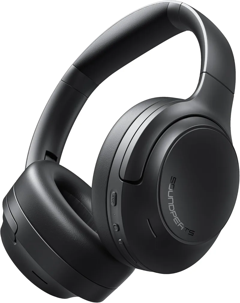 SoundPEATS ▫️ Auscultadores sem fios Cove Pro com Bluetooth 6.0, cancelamento de ruído ativo híbrido, 7 microfones, Hi-Res Dual Gold com LDAC, 95 horas de reprodução e equalizador personalizável, carregamento rápido