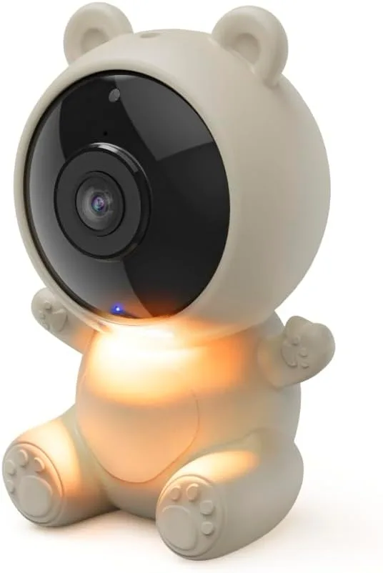 Hama ▫️ Câmera de vigilância inteligente para bebés com Wi-Fi - Branca | Monitor de bebés com aplicação e visão noturna, monitor de bebés com áudio bidirecional e sensor de movimento, luz noturna
