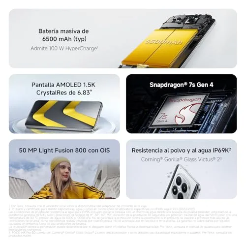 XIAOMI ▫️ POCO M8 Pro 5G Smartphone de 8+256 GB Prateado Ecrã de 6,83" 1,5K 2