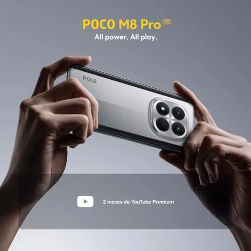 XIAOMI ▫️ POCO M8 Pro 5G Smartphone de 8+256 GB Prateado Ecrã de 6,83" 1,5K 3