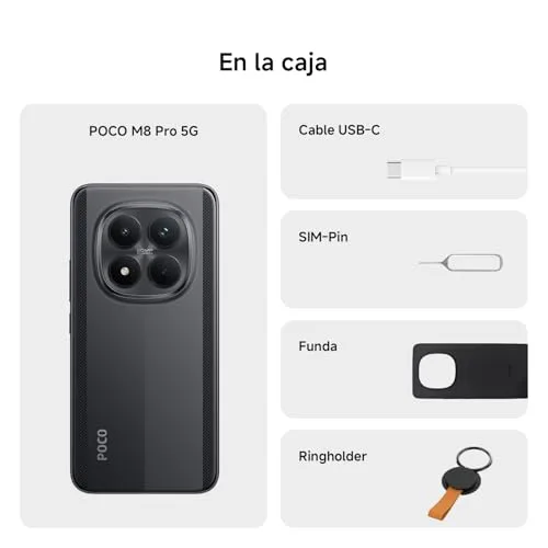 XIAOMI ▫️ POCO M8 Pro 5G Smartphone de 8+256 GB Prateado Ecrã de 6,83" 1,5K 4