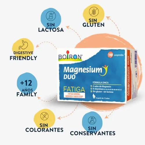 Boiron ▫️ Magnesium Duo Fatiga 160 Comprimidos | 2 sais de magnésio e 9 vitaminas | Ajuda a diminuir a sensação de fadiga e cansaço. 4