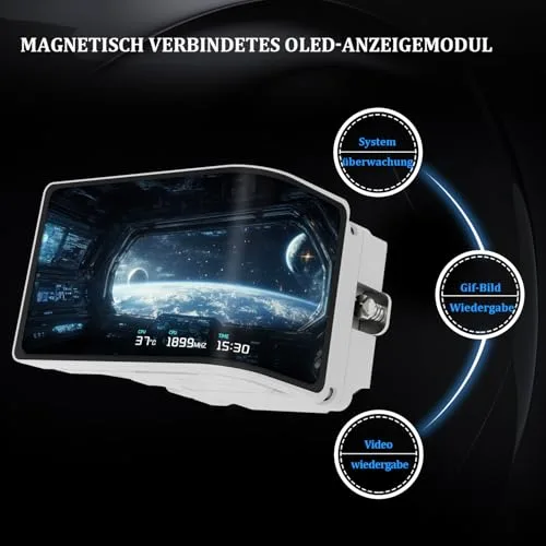 Thermalright ▫️ Wonder Vision 360 UB ARGB Branco – Sistema de arrefecimento de CPU AIO, para AM5/Intel LGA1851/1700, ecrã curvo 3D de 6,67 polegadas com resoluções de 2400x1080, ecrã com painel magnético, suporte 4