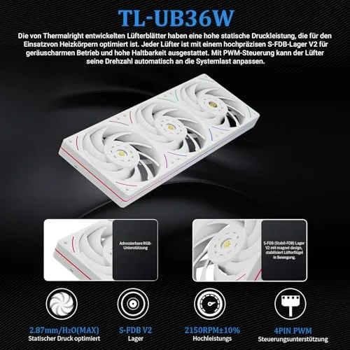 Thermalright ▫️ Wonder Vision 360 UB ARGB Branco – Sistema de arrefecimento de CPU AIO, para AM5/Intel LGA1851/1700, ecrã curvo 3D de 6,67 polegadas com resoluções de 2400x1080, ecrã com painel magnético, suporte 5