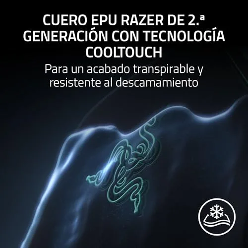 Razer ▫️ Iskur V2 NewGen - Cadeira gamer ergonómica, confortável e respirável, em couro EPU de 2.ª geração com tecnologia Cooltouch - Sistema de apoio lombar Hyperflex | Quartz 4