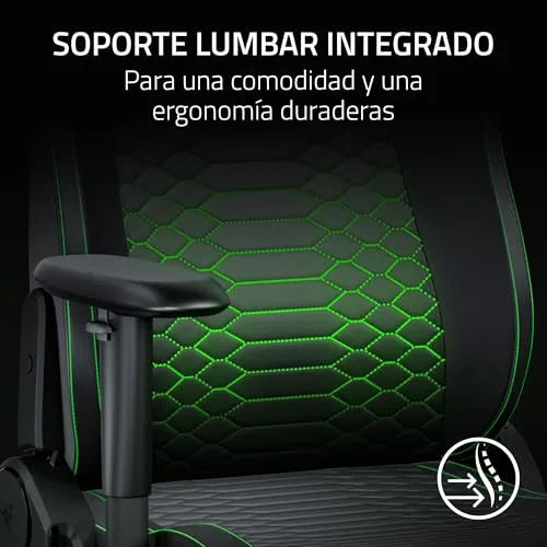 Razer ▫️ Iskur V2 X NewGen - Cadeira gamer ergonómica, confortável e respirável - Couro EPU de 2.ª geração com tecnologia Cooltouch - Apoio lombar integrado - Base do assento e arcos superlargos | Preto 4