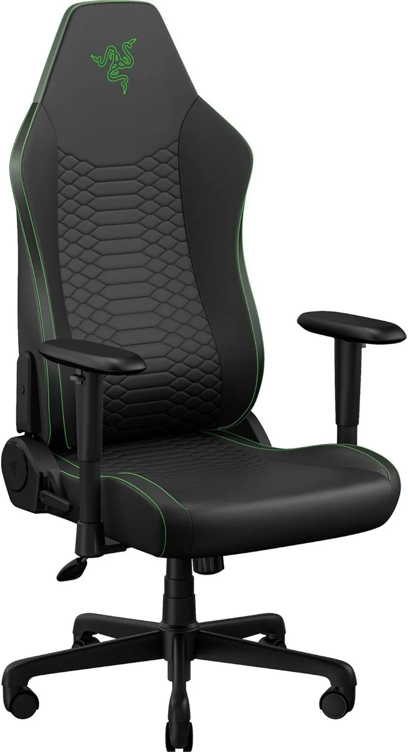 Razer ▫️ Iskur V2 X NewGen - Cadeira gamer ergonómica, confortável e respirável - Couro EPU de 2.ª geração com tecnologia Cooltouch - Apoio lombar integrado - Base do assento e arcos superlargos | Preto