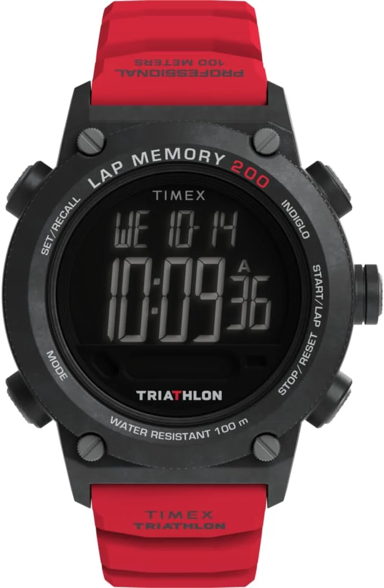 Timex ▫️ Relógio Triathlon 200 Lap para homem, 44 mm, com bracelete de silicone
