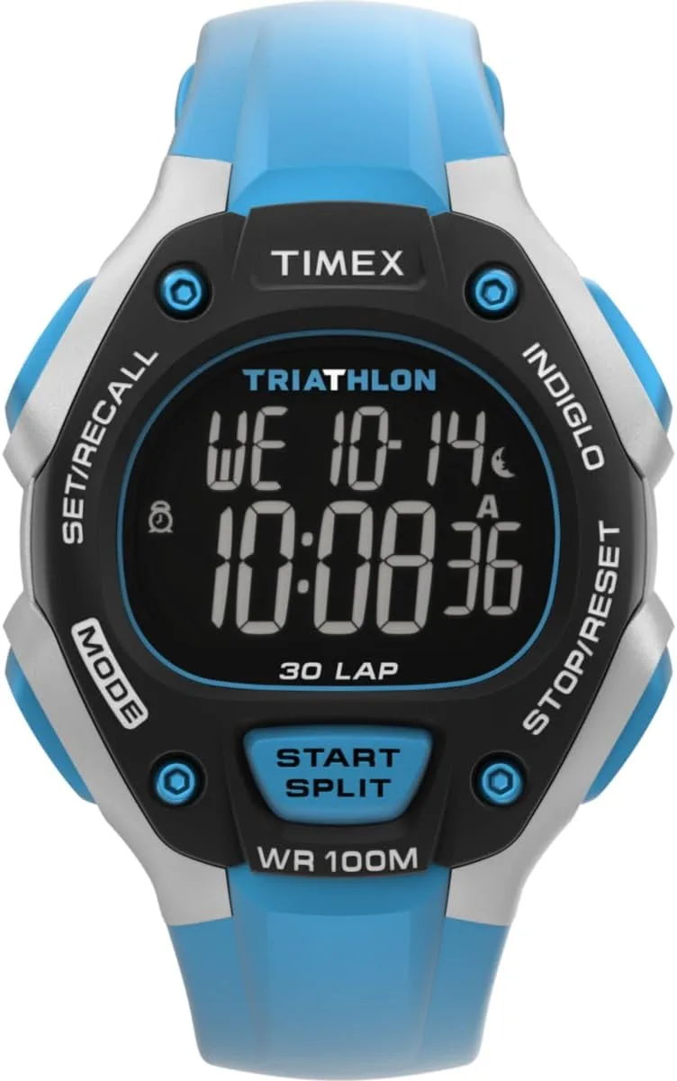 Timex ▫️ Relógio digital unissexo Triathlon Classic C30 com bracelete de plástico