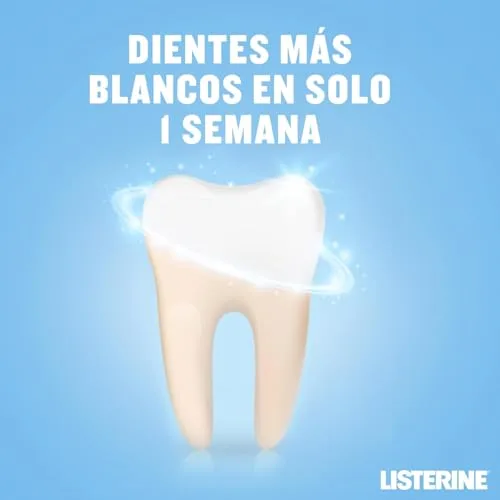 Listerine ▫️ Advanced White Sabor Suave (1 x 500 ml), elixir bucal com 0% de álcool, elixir bucal sem álcool com sabor a menta, elixir bucal branqueador para uma limpeza ideal (Embalagem de 2) 3
