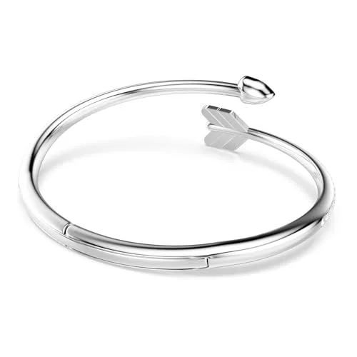 Swarovski ▫️ Pulseira rígida Idyllia Collezione, cortes mistos, seta, branco, banhada a ródio 5
