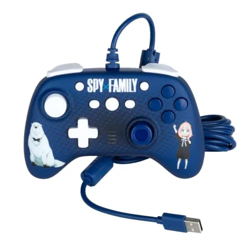 Konix ▫️ Spy x Family Comando com fio para Nintendo Switch, Switch 2 e PC - Função de vibração - Cabo de 3 m - Design da Anya e do Bond Forger - Azul 2