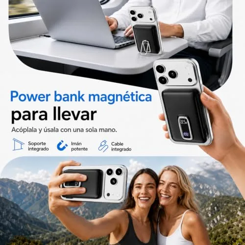 Nllosa ▫️ para Power Bank MagSafe para iPhone, Bateria Externa de 10 000 mAh com Carregamento Rápido USB-C 3