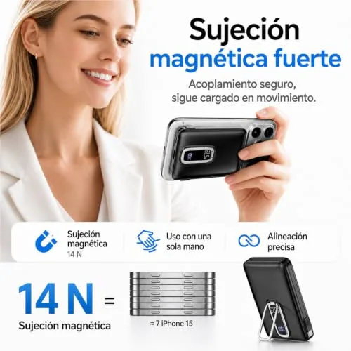 Nllosa ▫️ para Power Bank MagSafe para iPhone, Bateria Externa de 10 000 mAh com Carregamento Rápido USB-C 4