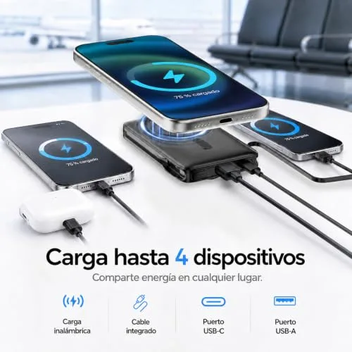 Nllosa ▫️ para Power Bank MagSafe para iPhone, Bateria Externa de 10 000 mAh com Carregamento Rápido USB-C 5
