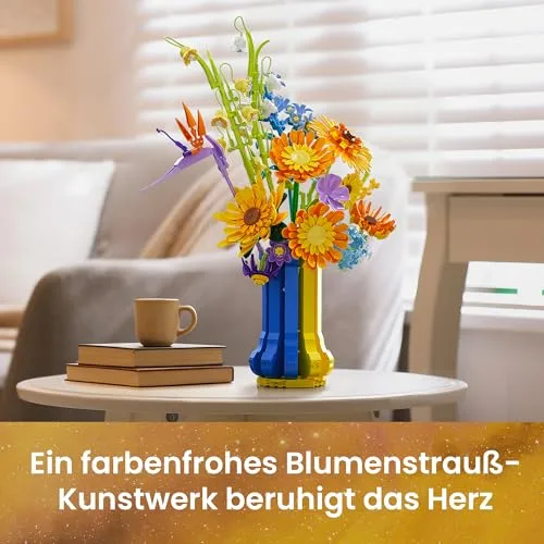 Jurair ▫️ Conjunto de blocos de construção com motivos florais para adultos, flor do sol 3