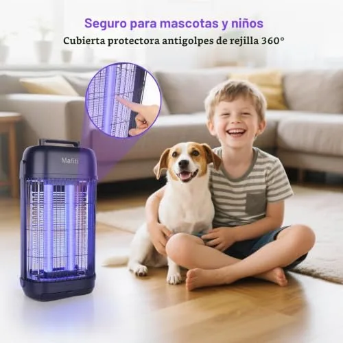 mafiti ▫️ Matador de Moscas Elétrico 1200 V com Luz UV de 20 W, Armadilha para Insetos de Interior 6