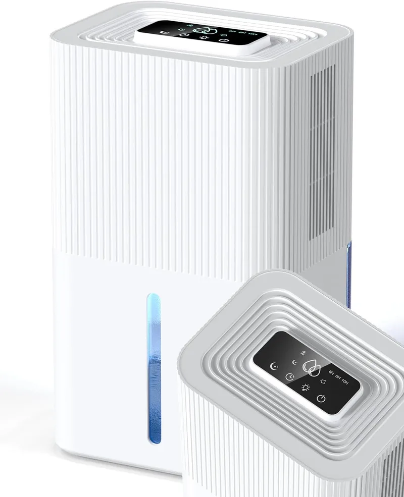 MaidellAir ▫️ Desumidificador 2700ML, desumidificador elétrico, temporizador silencioso, modo de suspensão, luz nocturna de 7 cores, portátil, ideal para apartamentos, casas de banho e caves (1200ML/24H)