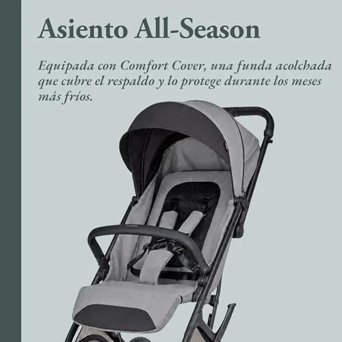 Inglesina ▫️ Maior - Carrinho compacto e leve, com 7,9 kg, rodas grandes com amortecimento, assento espaçoso All Season, fecho com uma mão, capota com proteção UPF 50+, até 22 kg, Canyon Grey 3