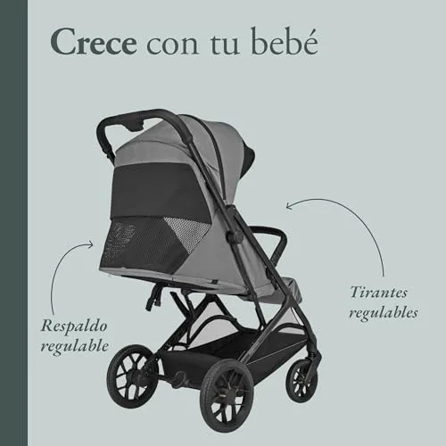 Inglesina ▫️ Maior - Carrinho compacto e leve, com 7,9 kg, rodas grandes com amortecimento, assento espaçoso All Season, fecho com uma mão, capota com proteção UPF 50+, até 22 kg, Canyon Grey 5