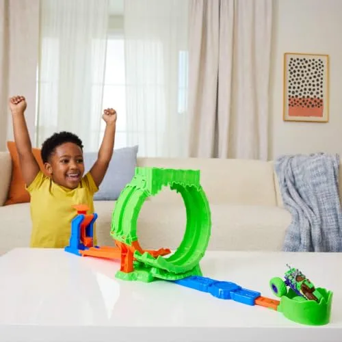 Hot Wheels ▫️ Monster Trucks Mutant Chaos, Conjunto de Brinquedos «Loop do Caos» 2