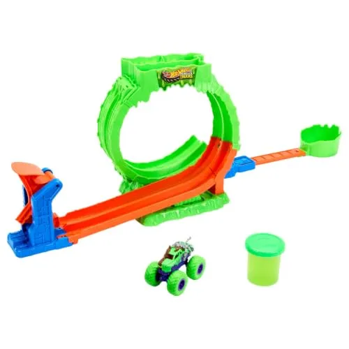Hot Wheels ▫️ Monster Trucks Mutant Chaos, Conjunto de Brinquedos «Loop do Caos» 4