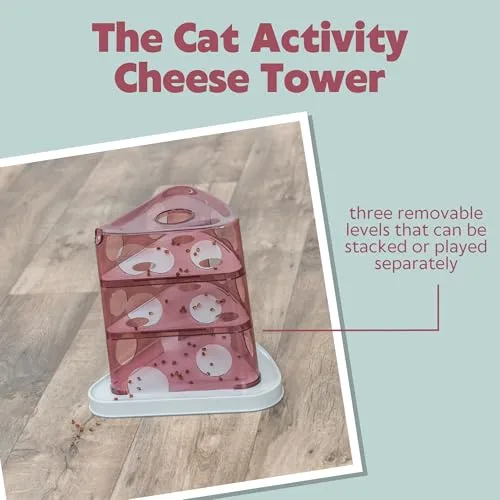 TRIXIE ▫️ Brinquedo interativo para gatos em forma de torre de queijo, brinquedos de enriquecimento para gatos de interior, quebra-cabeças interativo e estimulação mental 3