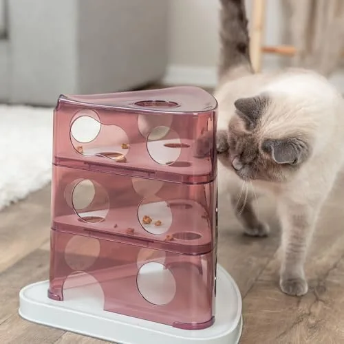 TRIXIE ▫️ Brinquedo interativo para gatos em forma de torre de queijo, brinquedos de enriquecimento para gatos de interior, quebra-cabeças interativo e estimulação mental 6