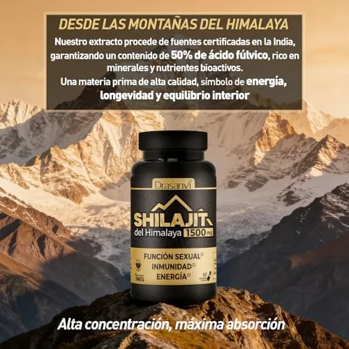Drasanvi ▫️ Shilajit Puro dos Himalaias 1500 mg em 60 cápsulas 3