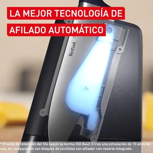 Tefal ▫️ EverSharp, Conjunto de 5 facas, Bloco com afiador, Aço inoxidável, Afiamento duradouro, K2976S04 3