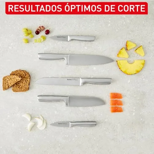 Tefal ▫️ EverSharp, Conjunto de 5 facas, Bloco com afiador, Aço inoxidável, Afiamento duradouro, K2976S04 6