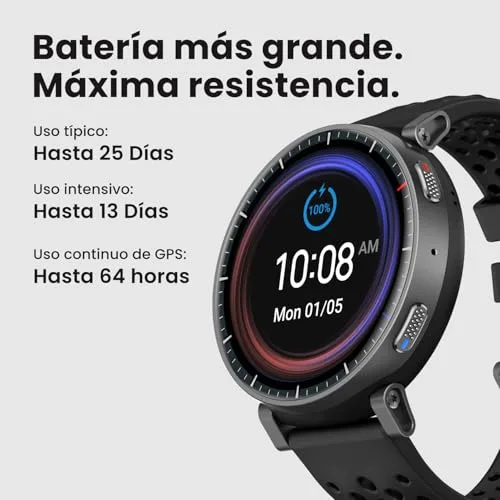 Amazfit ▫️ Relógio inteligente Active MAX de 48 mm, ecrã AMOLED de 1,5", bateria com autonomia até 25 dias, mapas, NFC, GPS, mais de 170 modalidades desportivas, resistente à água, monitorização da frequência cardíaca e do sono, smartwatch compatível com Android e iPhone 2