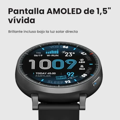 Amazfit ▫️ Relógio inteligente Active MAX de 48 mm, ecrã AMOLED de 1,5", bateria com autonomia até 25 dias, mapas, NFC, GPS, mais de 170 modalidades desportivas, resistente à água, monitorização da frequência cardíaca e do sono, smartwatch compatível com Android e iPhone 4