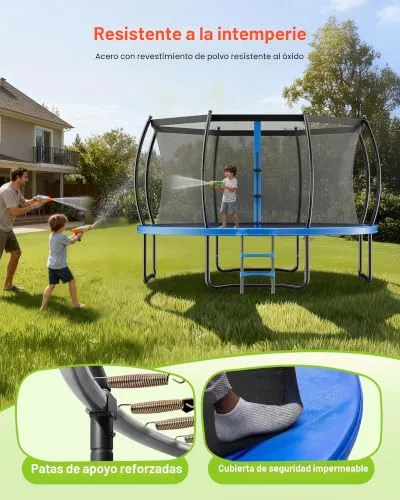 VEVOR ▫️ Trampolim de Exterior 305 x 236 cm, Trampolim Infantil com Rede de Proteção e Almofada Grossa, Capacidade Máxima de 150 kg, Trampolim ao Ar Livre, Presente de Aniversário para Crianças 5