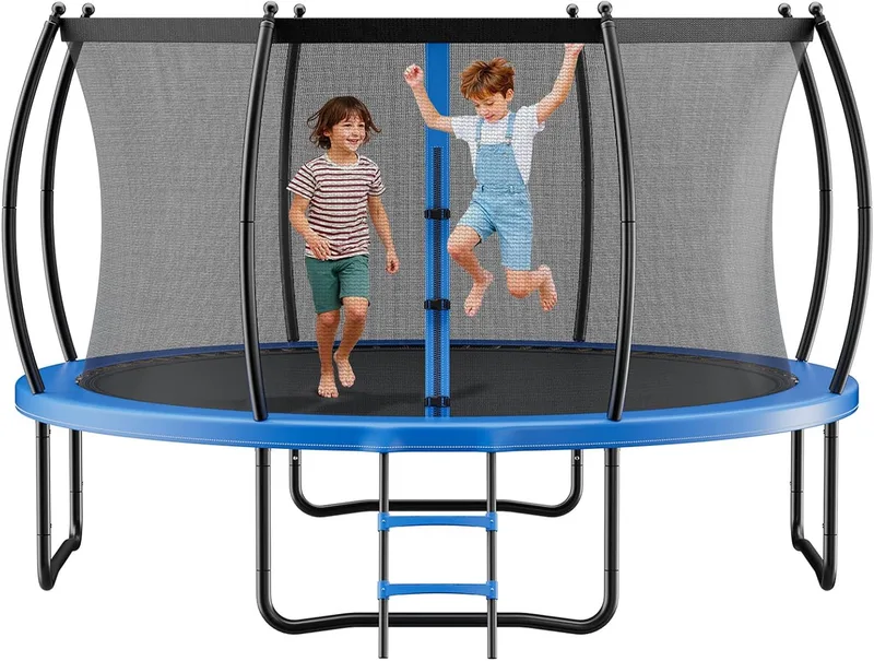 VEVOR ▫️ Trampolim de Exterior 305 x 236 cm, Trampolim Infantil com Rede de Proteção e Almofada Grossa, Capacidade Máxima de 150 kg, Trampolim ao Ar Livre, Presente de Aniversário para Crianças