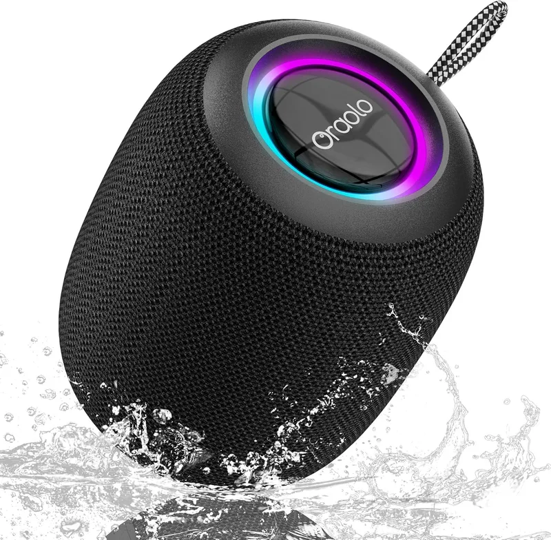 oraolo ▫️ Altifalante Bluetooth pequeno, Altifalante Bluetooth portátil 5.4, Mini altifalante de duche, 30H de reprodução, IPX7 à prova de água, TWS, adequado para exteriores/festas/viagens