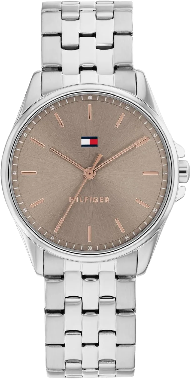Relógio de três ponteiros com movimento de quartzo e bracelete em aço inoxidável Tommy Hilfiger para mulher - Disponível em bicolor, prateado ou dourado