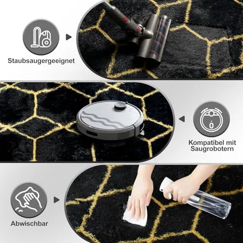 ZRSDIXKI ▫️ Tapete cinzento para sala de estar 200 x 300 cm – Tapetes de pêlo comprido para sala de estar 7