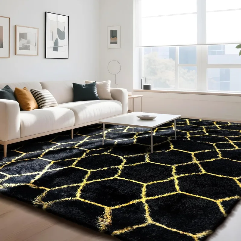ZRSDIXKI ▫️ Tapete cinzento para sala de estar 200 x 300 cm – Tapetes de pêlo comprido para sala de estar