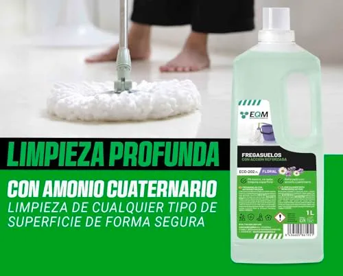 EQM SOLUCIONES QUIMICAS ▫️ EQM ECO-202 Detergente para o chão com ação reforçada, aroma floral, 1 L 2