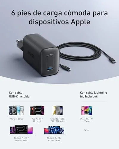 Anker ▫️ Carregador USB-C Nano de 100 W para MacBook/iPhone 16 6