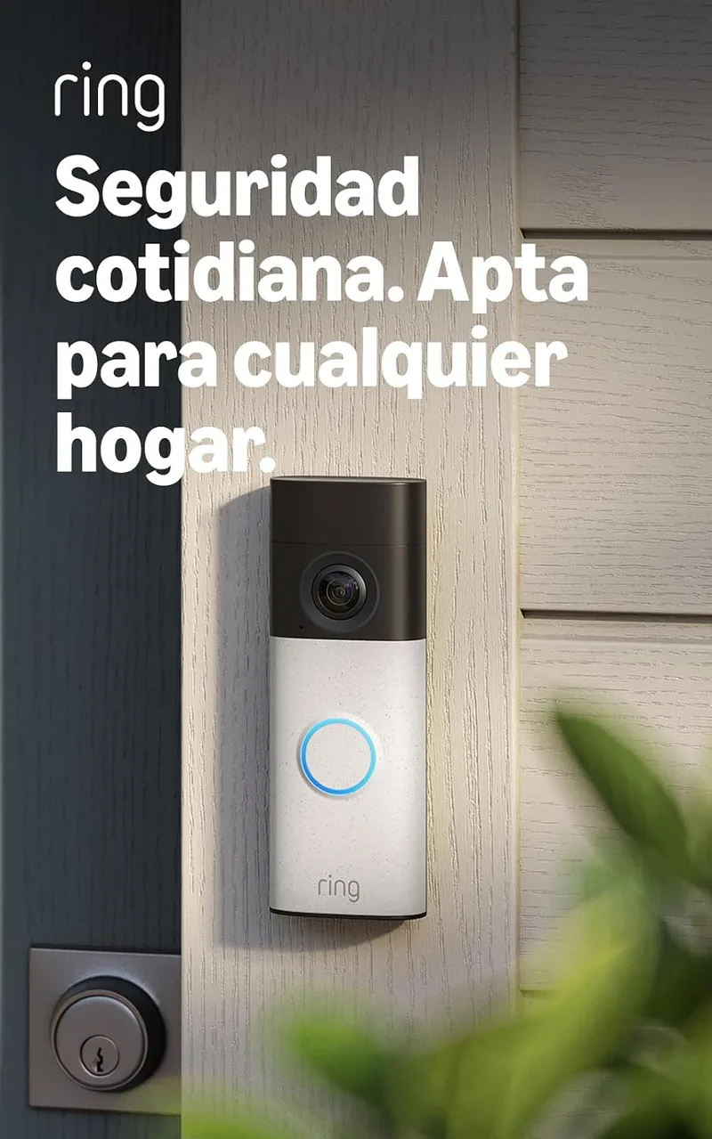Ring ▫️ Videoporteiro com bateria (Battery Video Doorbell) (última geração) | Videoporteiro sem fios | Retina 2K | Zoom 6x | Comunicação bidirecional | Teste gratuito de 30 dias, plano de subscrição
