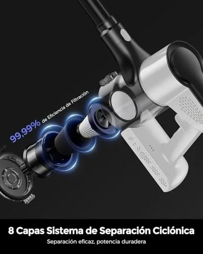 VACTechPro ▫️ 550 W/50 min/50 kPa Aspirador sem fio F02 Lite, Aspirador sem fio tipo vassoura 5