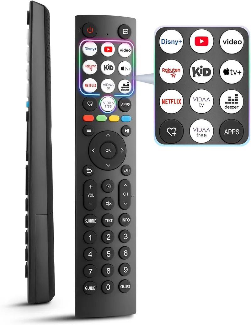 YOSUN ▫️ Controlo remoto Hisense-Smart-TV, universal para todos os televisores Hisense originais, com 10 teclas de atalho